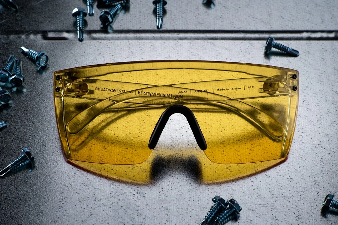 Lazer Face Glasses: HI-VIS YELLOW Z87 - Image 5