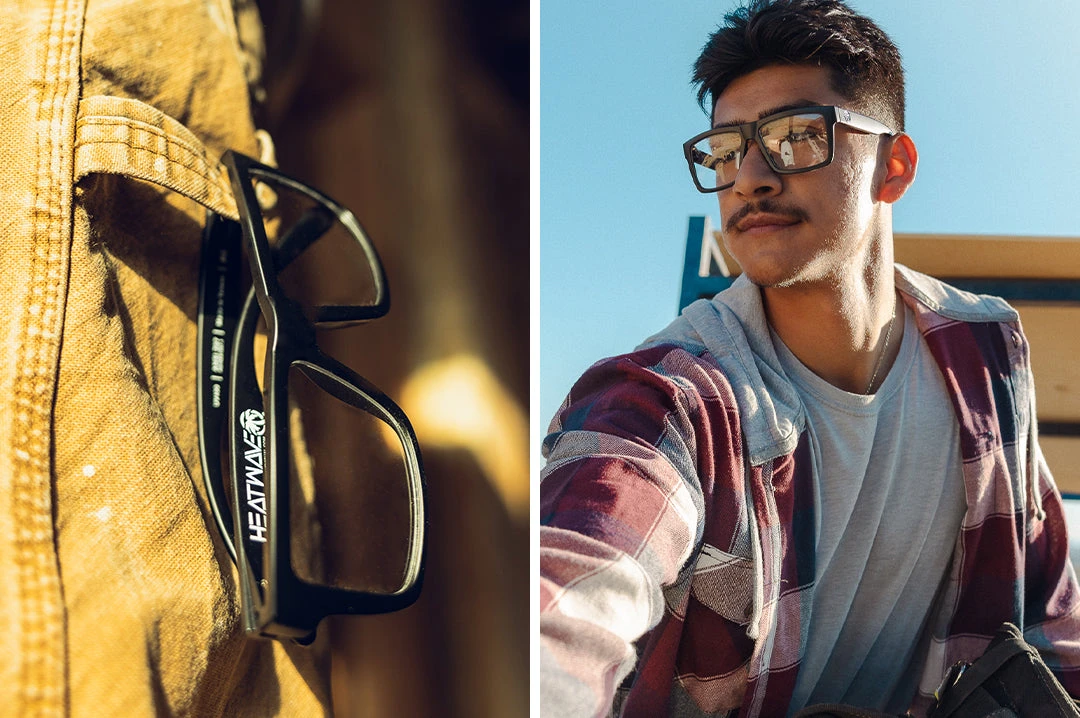 VISE Z87 Sunglasses Black Frame: Clear Lens - Image 4